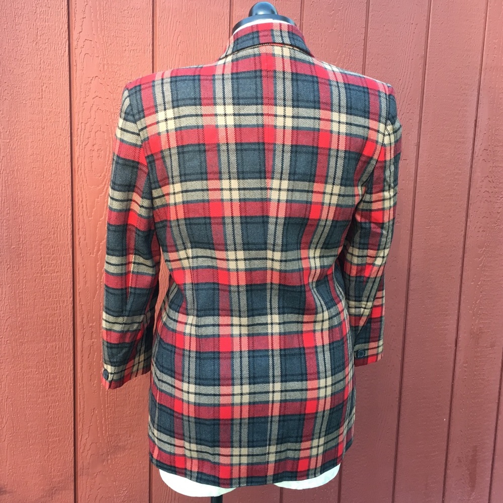 Talbots 12 Wool Plaid Button Front Lined Blazer - image 5